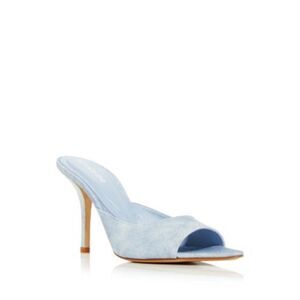 GIA BORGHINI Womens Light Blue Watercolor Stiletto Slip On Heeled Sandal 37.5